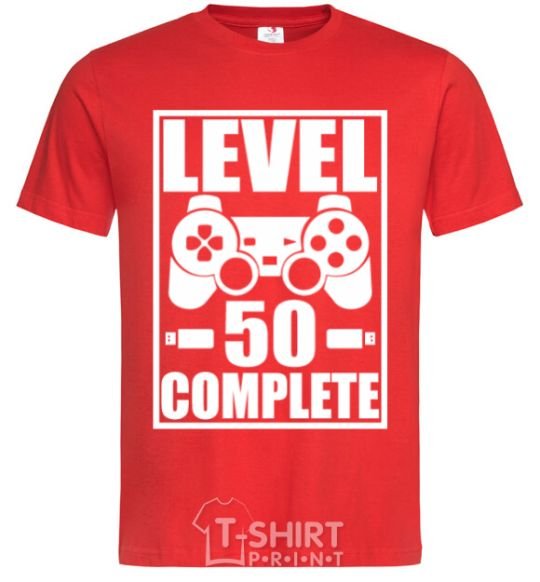 Мужская футболка Level 50 complete Game Красный фото