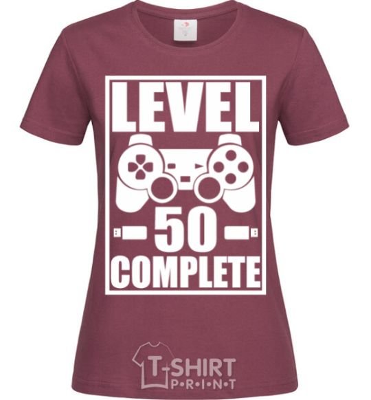 Women's T-shirt Level 50 complete Game burgundy фото