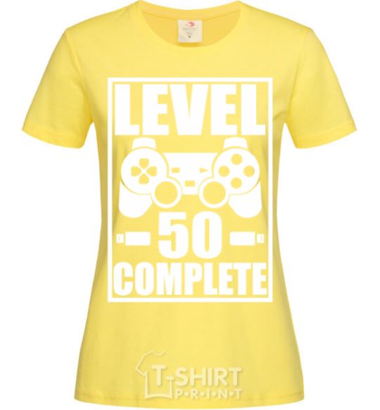 Women's T-shirt Level 50 complete Game cornsilk фото