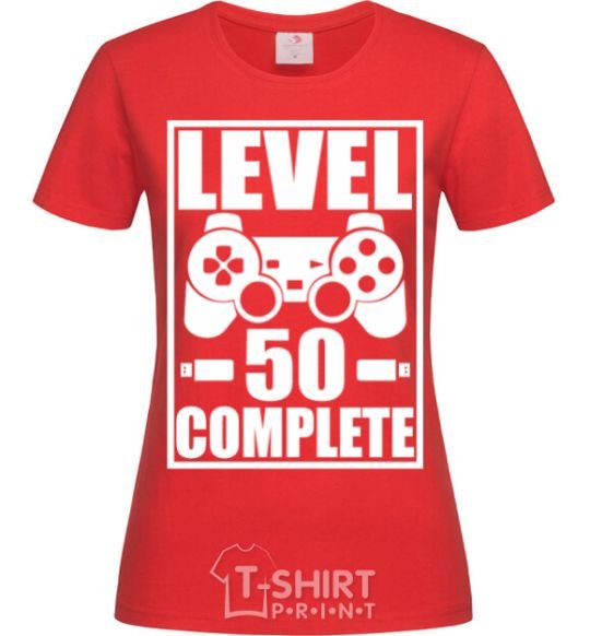 Women's T-shirt Level 50 complete Game red фото