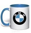 Mug with a colored handle Logo BMW royal-blue фото