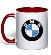 Mug with a colored handle Logo BMW red фото