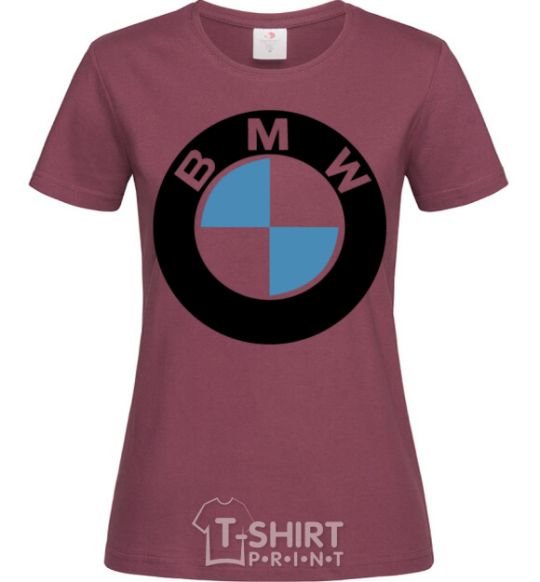 Women's T-shirt Logo BMW burgundy фото