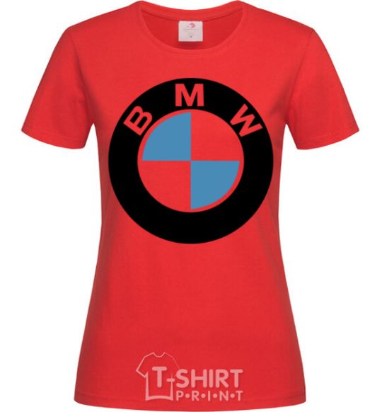 Женская футболка Logo BMW Красный фото