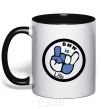 Mug with a colored handle BMW is life black фото