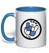 Mug with a colored handle BMW is life royal-blue фото