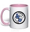 Mug with a colored handle BMW is life light-pink фото