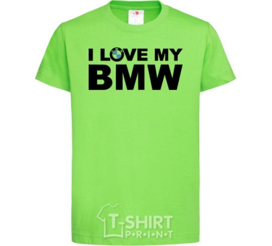 Детская футболка I love my BMW logo Лаймовый фото
