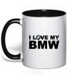 Mug with a colored handle I love my BMW logo black фото