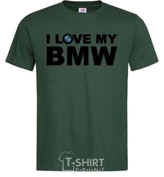 Мужская футболка I love my BMW logo Темно-зеленый фото