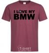 Мужская футболка I love my BMW logo Бордовый фото