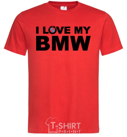 Мужская футболка I love my BMW logo Красный фото