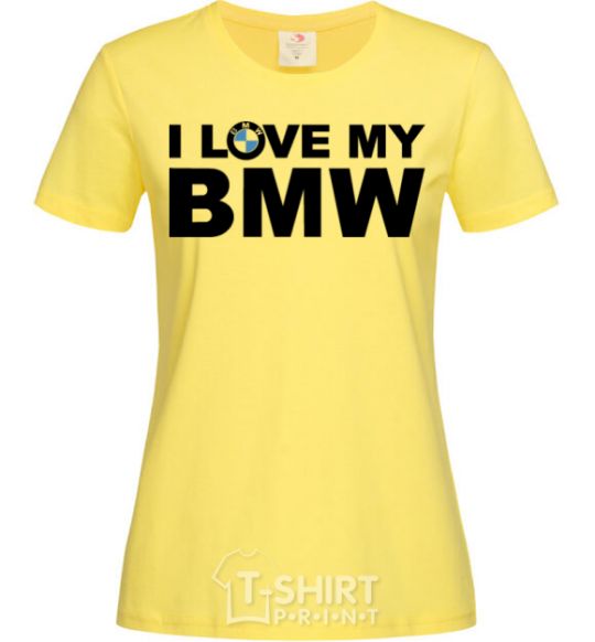 Женская футболка I love my BMW logo Лимонный фото