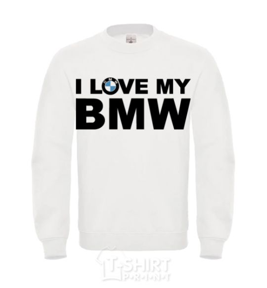 Свитшот I love my BMW logo Белый фото