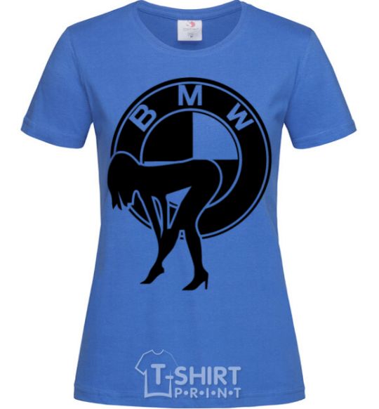 Женская футболка BMW girl Ярко-синий фото