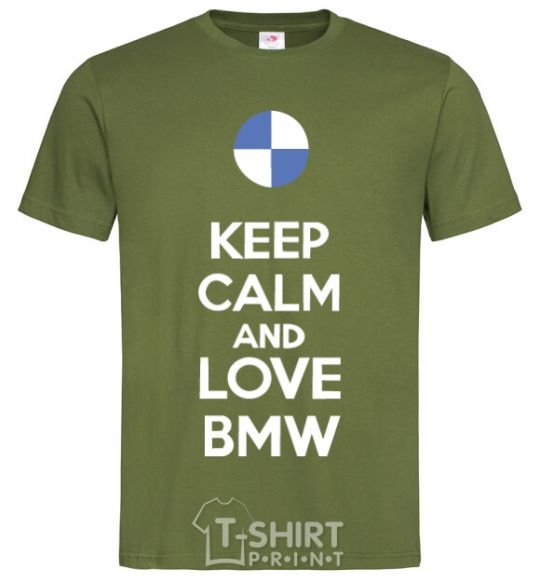 Men's T-Shirt Keep calm and love BMW millennial-khaki фото