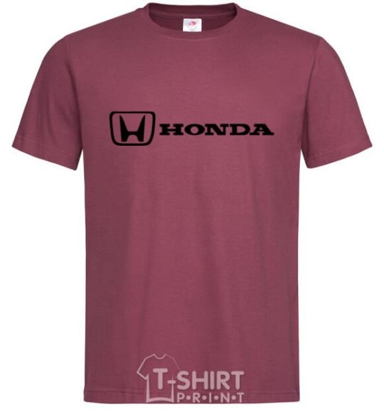 Men's T-Shirt Honda logo burgundy фото