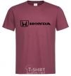 Men's T-Shirt Honda logo burgundy фото