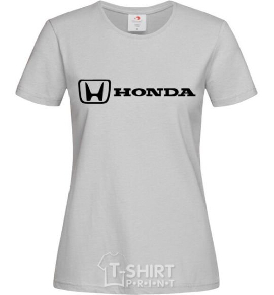 Women's T-shirt Honda logo grey фото