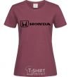 Women's T-shirt Honda logo burgundy фото