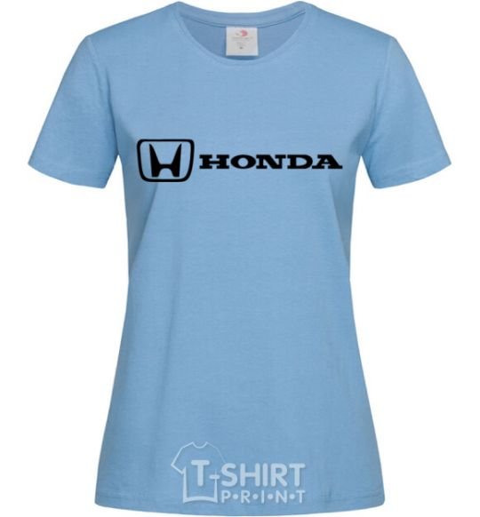 Women's T-shirt Honda logo sky-blue фото