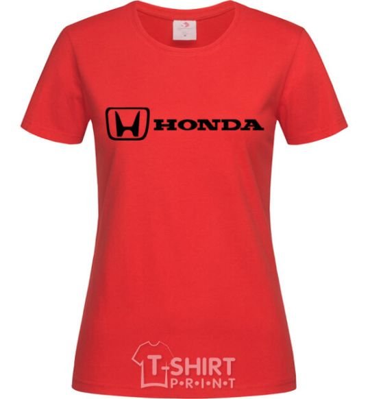 Women's T-shirt Honda logo red фото