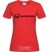 Women's T-shirt Honda logo red фото