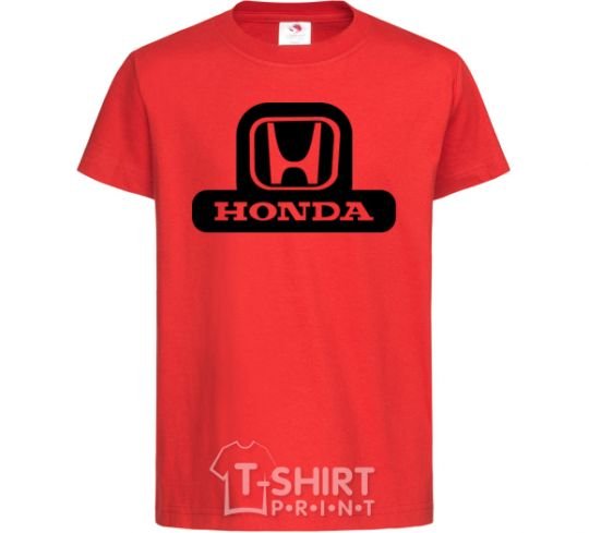 Kids T-shirt Honda's logo red фото