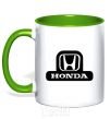 Mug with a colored handle Honda's logo kelly-green фото