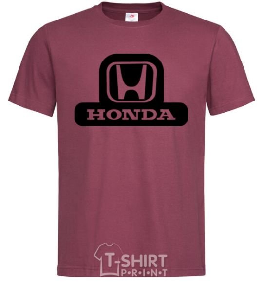 Men's T-Shirt Honda's logo burgundy фото