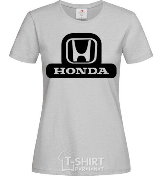 Women's T-shirt Honda's logo grey фото