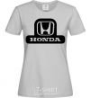 Women's T-shirt Honda's logo grey фото