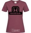 Women's T-shirt Honda's logo burgundy фото