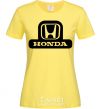 Women's T-shirt Honda's logo cornsilk фото
