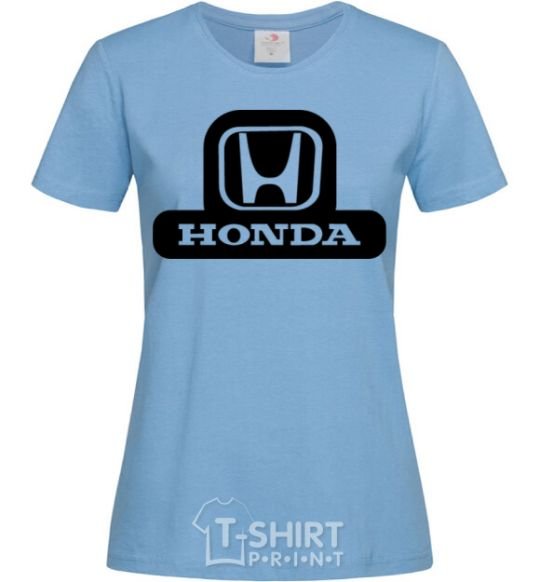 Women's T-shirt Honda's logo sky-blue фото