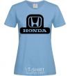 Women's T-shirt Honda's logo sky-blue фото