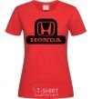 Women's T-shirt Honda's logo red фото