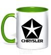 Mug with a colored handle Logo Chrysler kelly-green фото