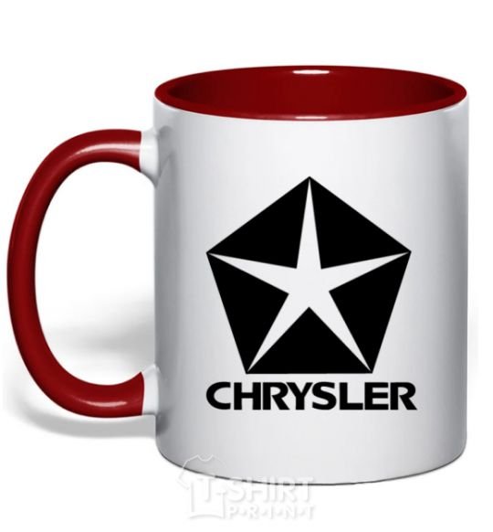 Чашка с цветной ручкой Logo Chrysler Красный фото