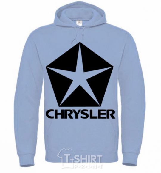 Men`s hoodie Logo Chrysler sky-blue фото