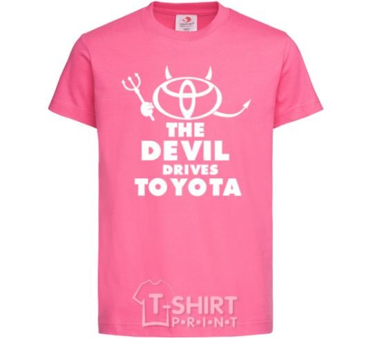 Детская футболка The devil drives toyota Ярко-розовый фото