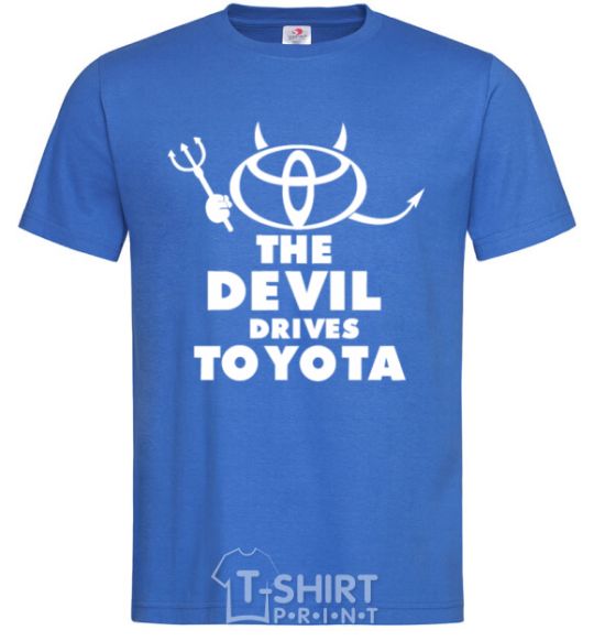 Men's T-Shirt The devil drives toyota royal-blue фото