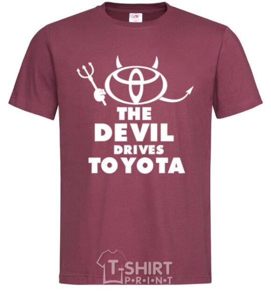 Men's T-Shirt The devil drives toyota burgundy фото