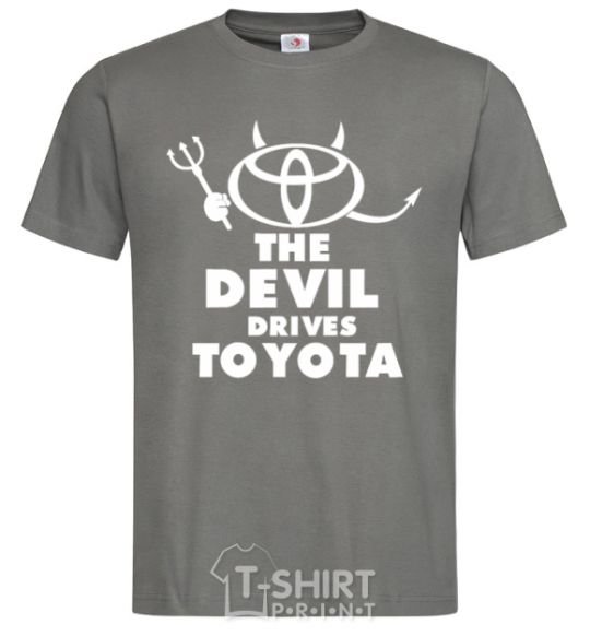 Men's T-Shirt The devil drives toyota dark-grey фото