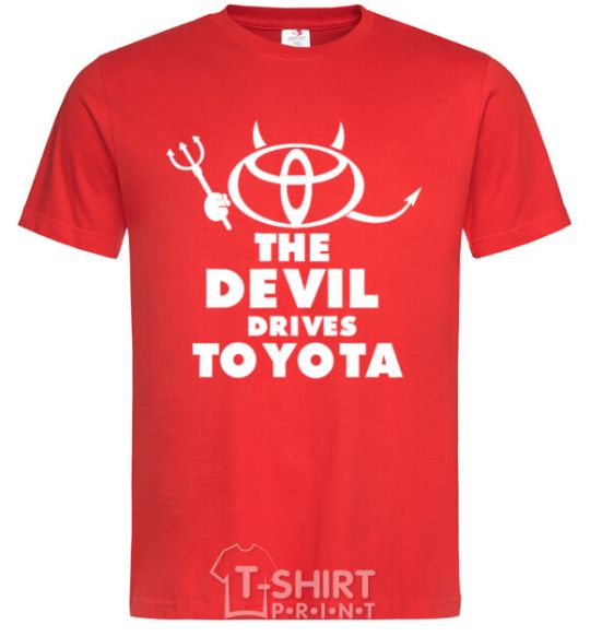 Men's T-Shirt The devil drives toyota red фото