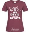 Women's T-shirt The devil drives toyota burgundy фото