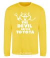 Свитшот The devil drives toyota Солнечно желтый фото