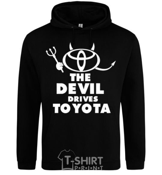 Мужская толстовка (худи) The devil drives toyota Черный фото