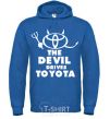 Мужская толстовка (худи) The devil drives toyota Сине-зеленый фото