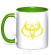 Mug with a colored handle Evil toyota kelly-green фото